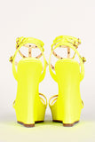 Liliana Neon Studded Open Toe Wedge