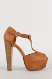 Breckelle Peep Toe T-Strap Platform Heel