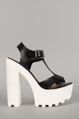 Soda Two Tone Lug Sole Platform Heel