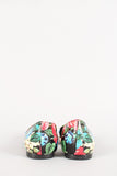 Breckelle Floral Leatherette Pointy Toe Sweetheart Flat