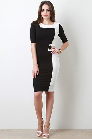 Color Block Midi Dress