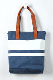 Striped Canvas Tote Bag