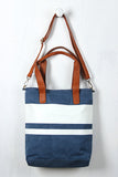 Striped Canvas Tote Bag