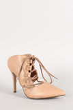 Breckelle Lace Up Mule Pointy Toe Pump