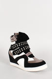 Studded Metallic Glitter Sneaker Wedge