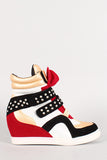 Studded Metallic Glitter Sneaker Wedge