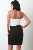 Strapless Two Tone Wrap Dress