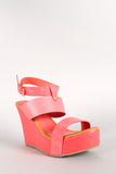 Open Toe Ankle Strap Platform Wedge