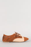 Dollhouse Two-Tone Perforated Nubuck Oxford Flat