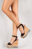 Liliana Snake Embossed Chain Platform Wedge