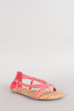 Wild Diva Lounge Polka Dot Strappy Thong Flat Sandal