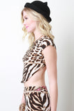 Mixed Animal Print Crop Top