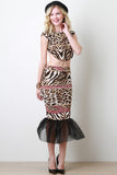 Mixed Animal Print Crop Top