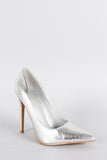 Shoe Republic Metallic Snake Pointy Toe Stiletto Pumps