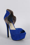 Liliana Suede Zipper Ruffle Trim Stiletto Pump