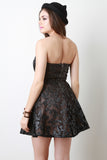 Vegan Leather Filigree Mesh Dress