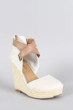 Breckelle Grosgrain Two Tone Espadrille Platform Wedge