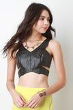 Vegan Leather Snake Crop Top