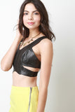 Vegan Leather Snake Crop Top