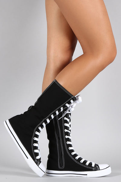 Lace Up Mid Calf Sneaker