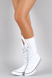 Lace Up Mid Calf Sneaker