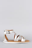 Bamboo Metallic Lug Sole Gladiator Flat Sandal