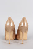 Shimmery Metallic Suede Pointy Toe Pump