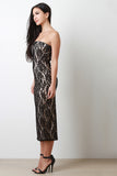 Strapless Lace Midi Dress