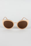 Metallic Frame Cat Eye Sunglasses