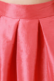Taffeta Pleated Midi Skirt