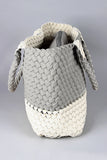 Woven Two-Tone Tote Bag