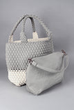 Woven Two-Tone Tote Bag