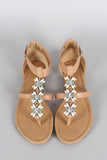 City Classified Cluster Jeweled Thong Flat Sandal