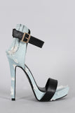 Shoe Republic LA Distressed Denim Platform Heel