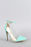 Liliana Nubuck Lucite Pointy Toe Stiletto Pump