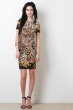 Leopard Baroque Short Sleeve Dress