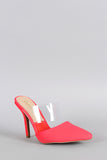 Qupid Neon Lucite Pointy Toe Pump