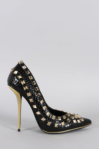 Privileged Snake Studded Pointy Toe Pump