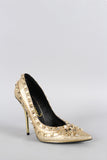 Privileged Metallic Studded Pointy Toe Pump