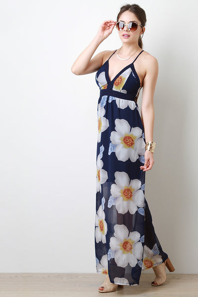 V-Neck Floral Maxi Dress