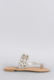 Dollhouse Metallic Toe Ring Cutout Flat Sandal