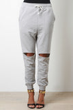 Knee Slit Jogger Pants