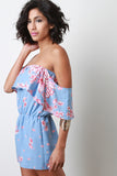 Floral Tiered Off Shoulder Romper