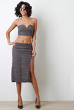 Pin Tuck Strapless Crop Top