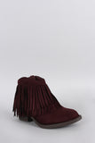 Soda Suede Fringe Ankle Bootie