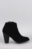 Bamboo Nubuck Cowboy Ankle Bootie