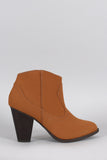Bamboo Nubuck Cowboy Ankle Bootie