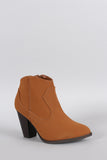 Bamboo Nubuck Cowboy Ankle Bootie