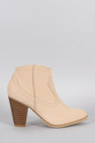 Bamboo Nubuck Cowboy Ankle Bootie