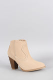 Bamboo Nubuck Cowboy Ankle Bootie